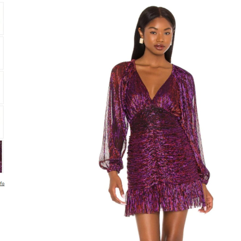 MINKPINK Ines Purple Red Lurex mini dress XS NYE Party Ready
